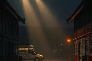 《雨季回声》剧照，雨中撑伞走过长街的女孩