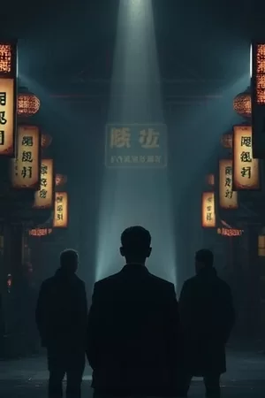 《长街灯火》竖版海报，暖黄路灯下的老街转角
